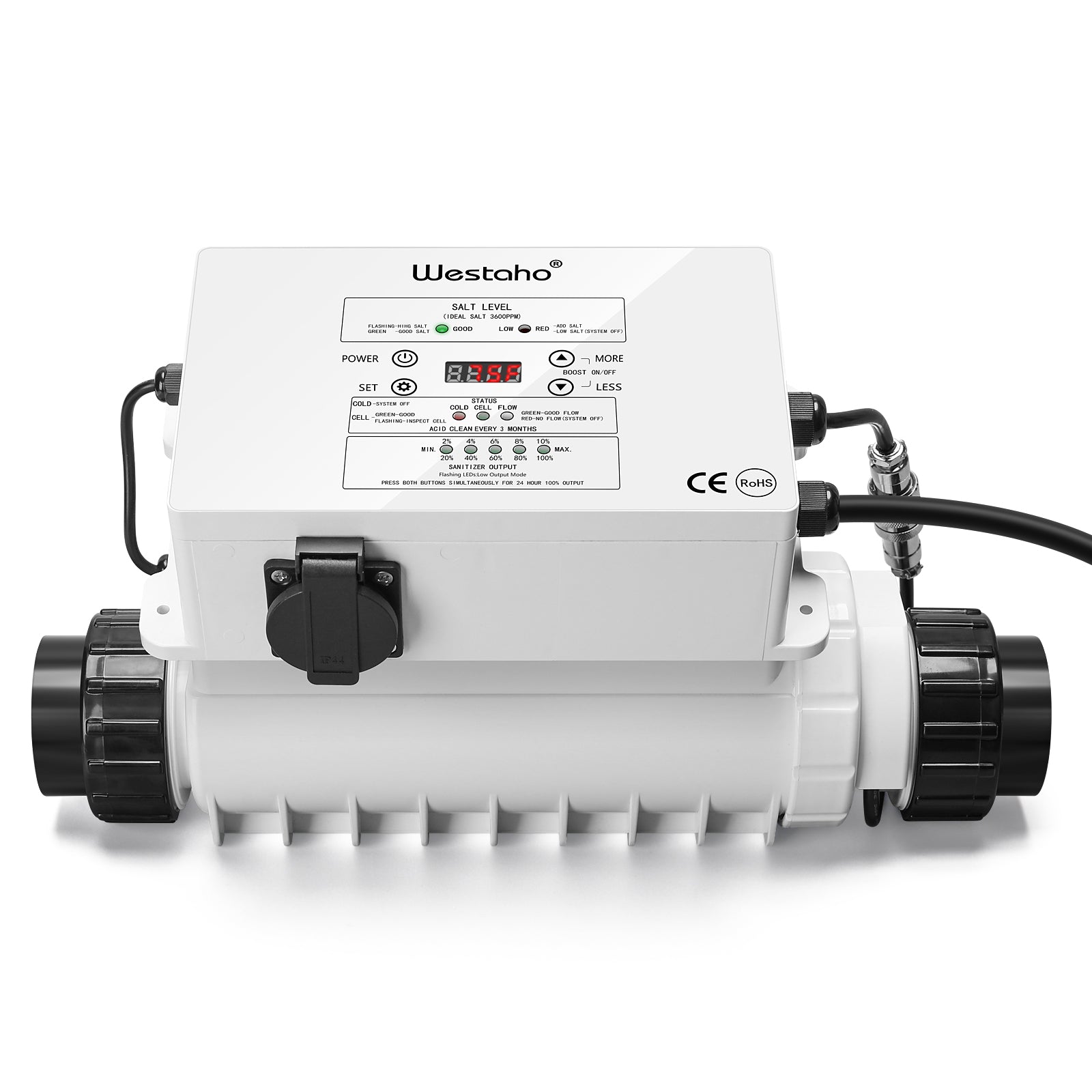 Westaho Salt Chlorine Generator with Pump Timer Controller for Inground Pools, 40,000 Gallons